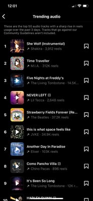 Instagram trending audios 